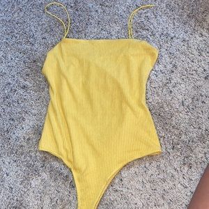Yellow Cut out body suit